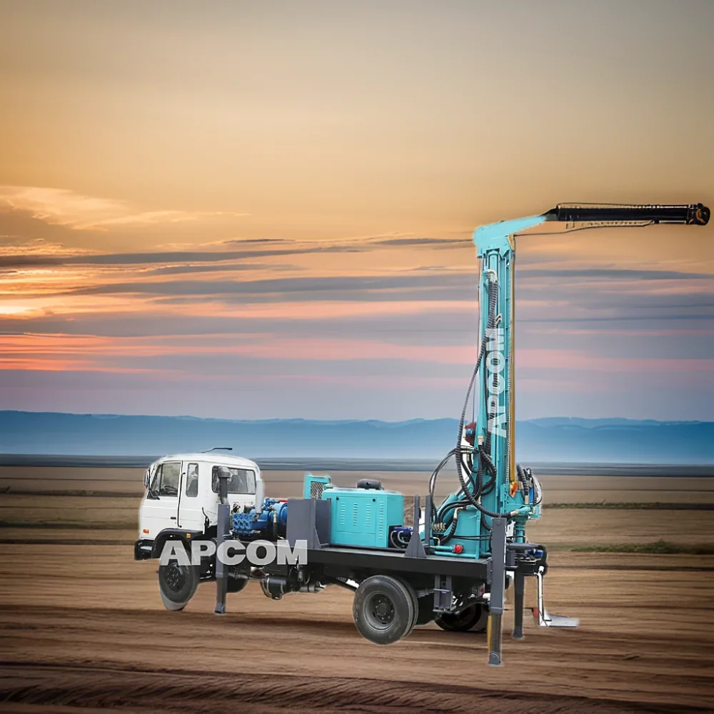 APCOM 400m 600m Truck mounted drillingrig bore hole borehole water well drilling rig for sale