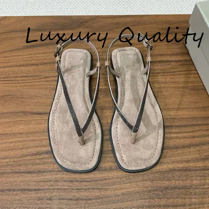 

2024 Women's Casual Sandal Pinch toe Comfortable foot feel Breathable Genuine leather material Square head High Quality