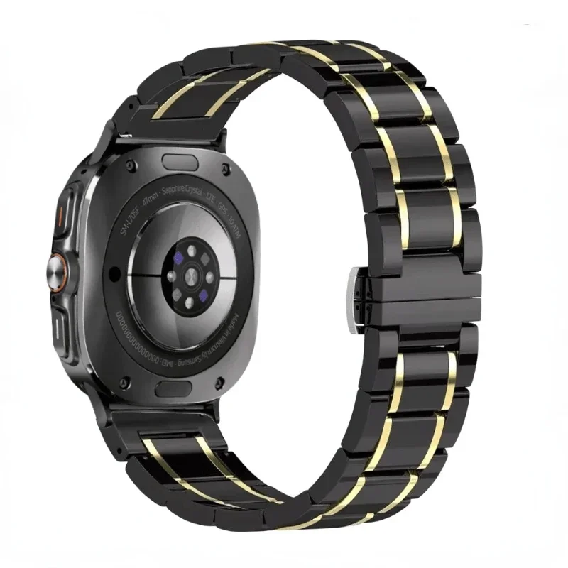 حزام سيراميك لساعة سامسونج جالاكسي 8 الترا 47 ملم سوار معصم معدني كلاسيكي فاخر لساعة جالاكسي 7 الترا