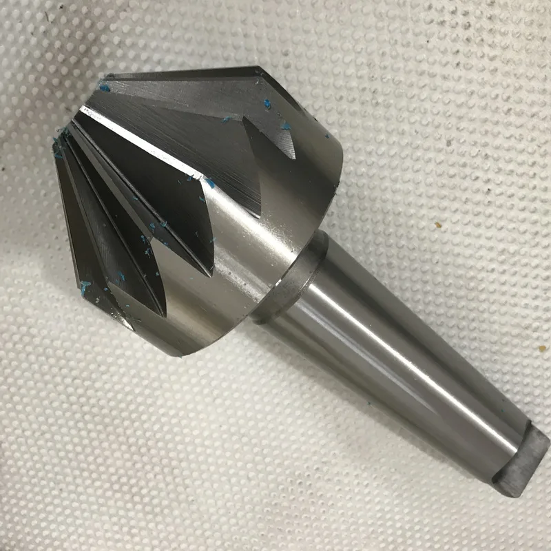 Free shipping of 1PC HSS6542 made taper shank multi-edged HSS chamfer cutter 90 degree 80/100mm for steel metal plate drilling