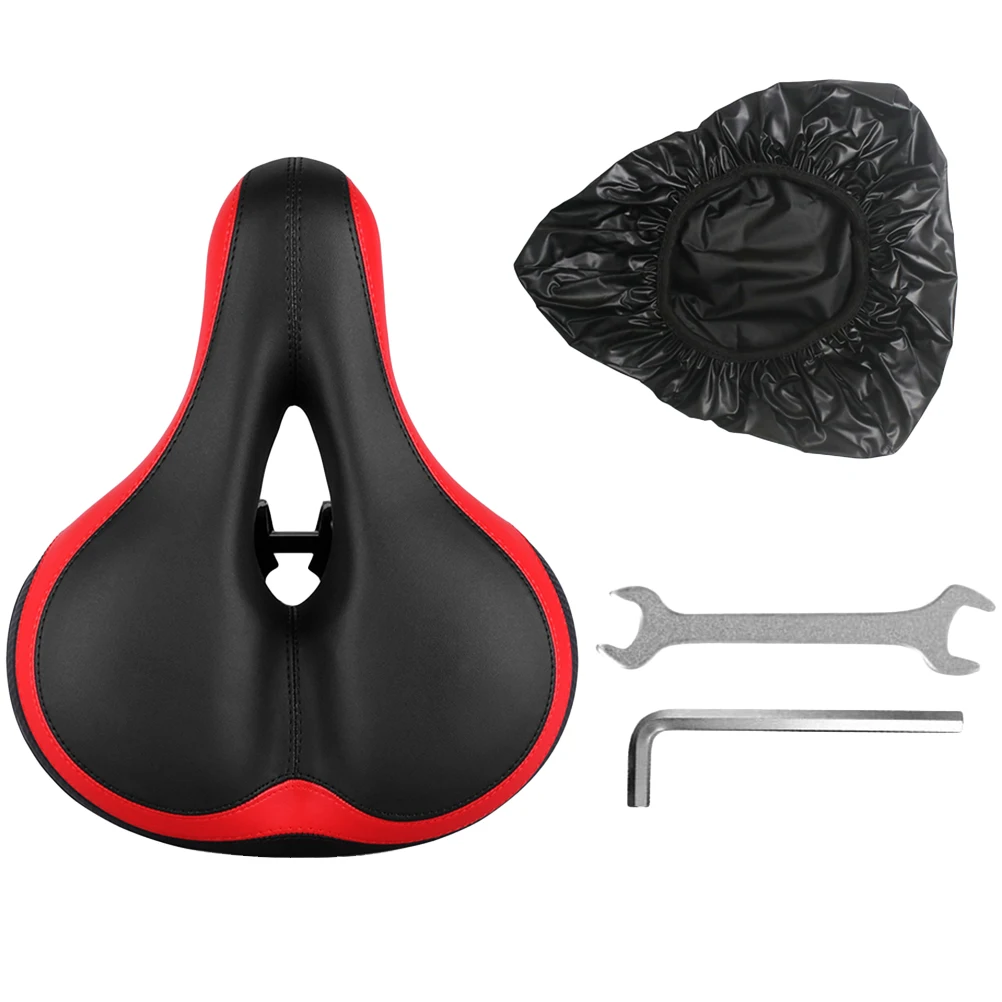 2Pcs Bike Saddle Ergonomic Shockproof Comfortable Wide Cushion Cycling Seat Pad Road Mountain Bike Spring Damping Seat Cover