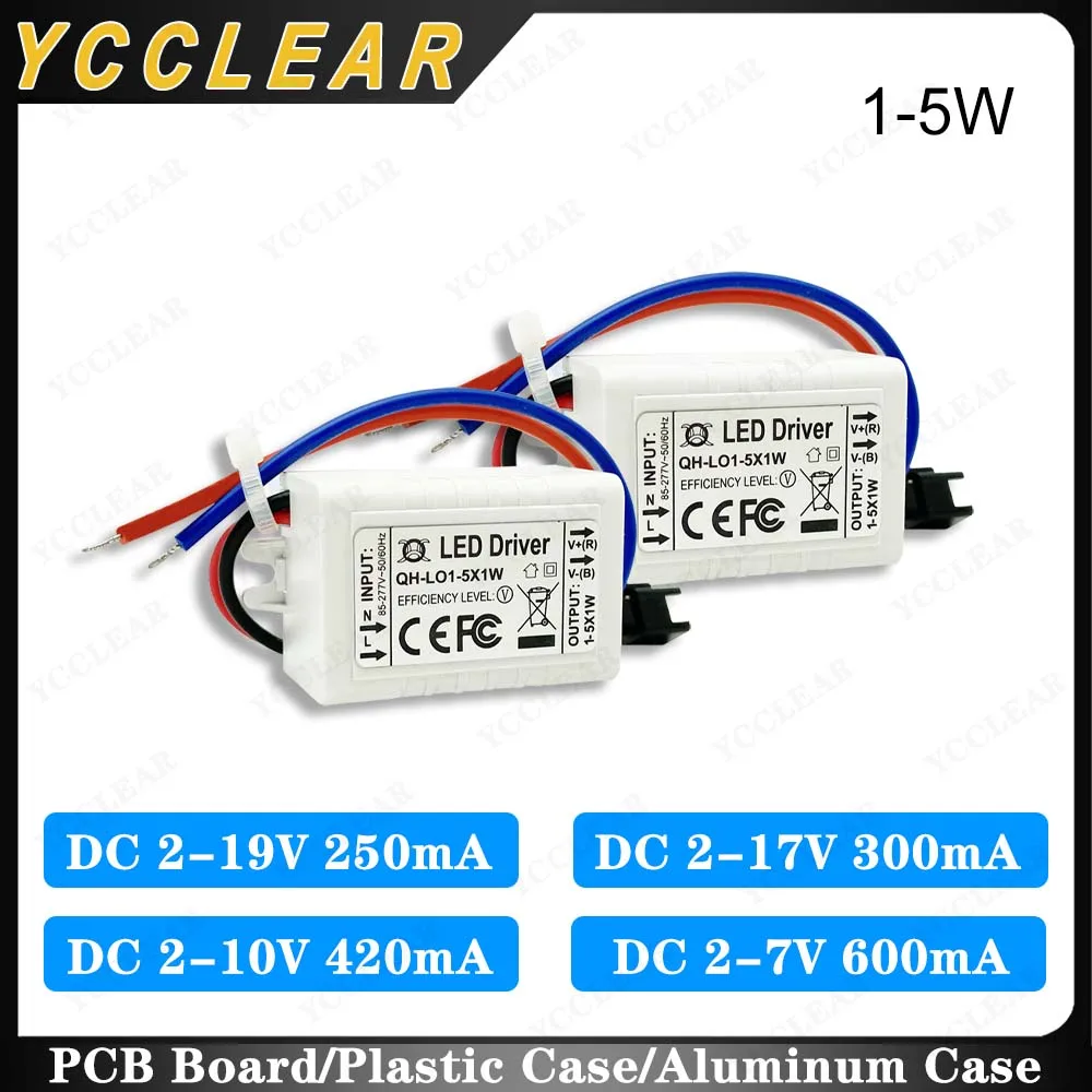 LED Driver DC 2-19V 2-17V 2-10V 2-7V 250mA 300mA 420mA 900mA Lighting Transformers For 1W 2W 3W 4W 5W Power Supply