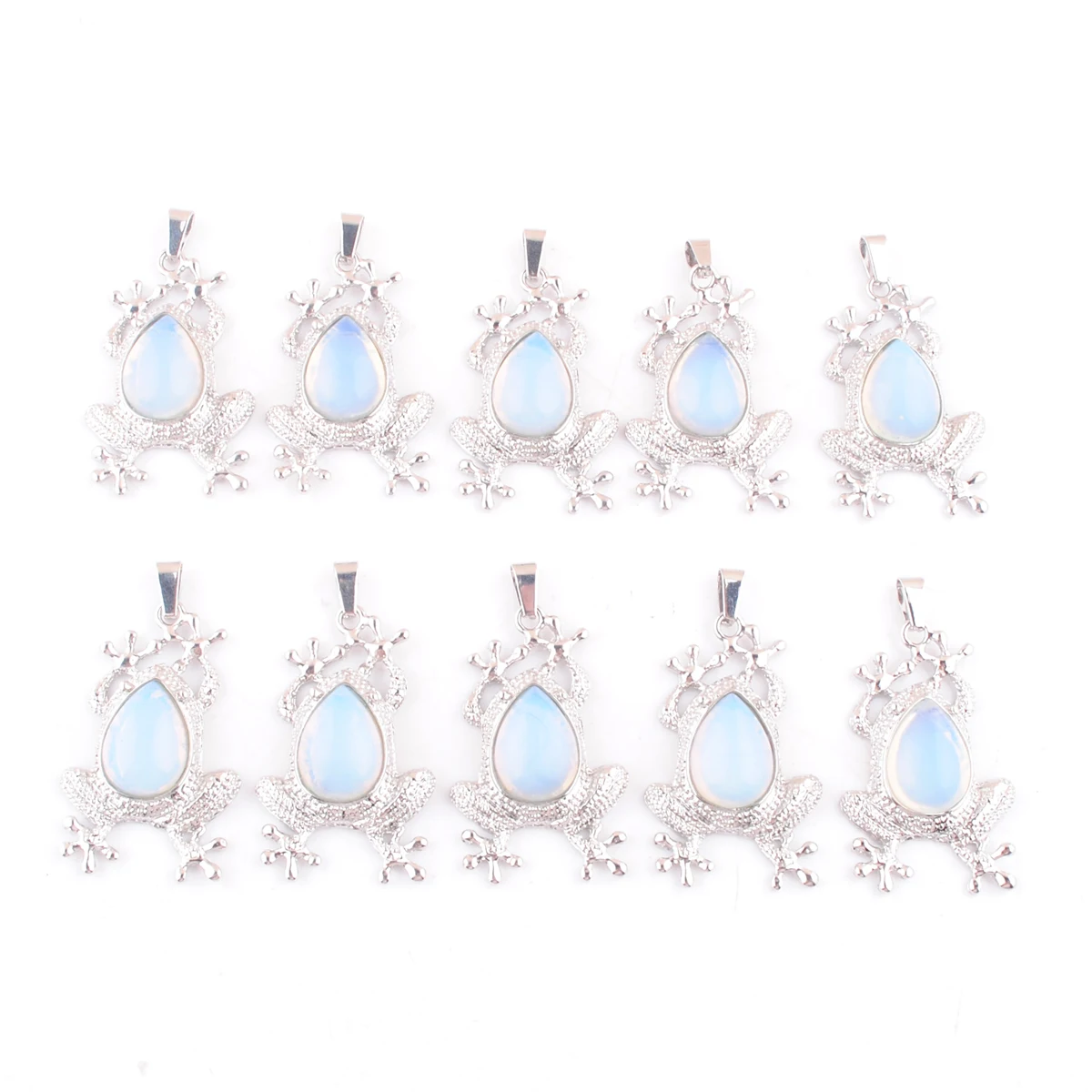 

New Arrivals Natural Opal Stone Pendant Frog Shape Charms for Ornaments Jewelry Making DIY Finding Craft Wholesale 10Pcs DN4627