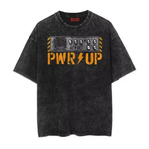 Imagen 2 del producto NOVEDAD DE VERANO 2025 ACDC, camisetas para mujer, camiseta de manga corta con estampado Retro lavado de banda Rock Punk, Camiseta de manga corta, Top de algodón