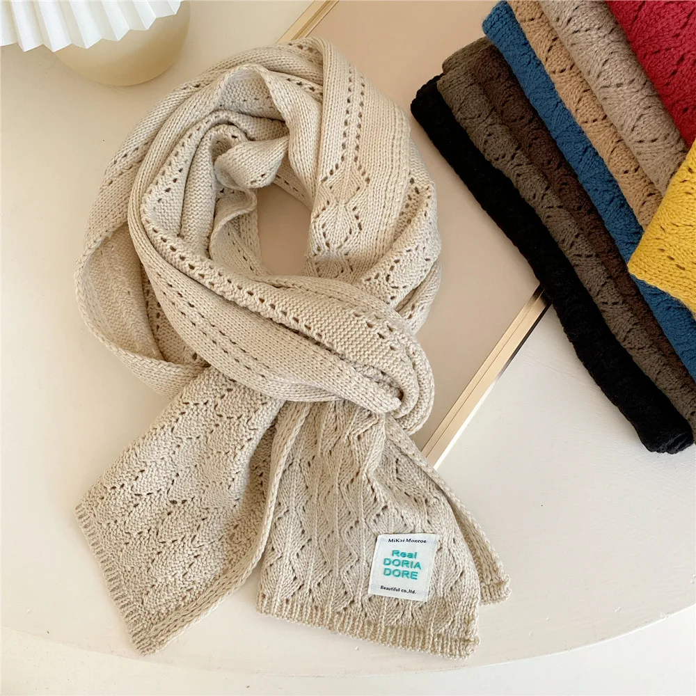 

32*186cm Fashion Scarf Women Autumn Winter Shawl Knitted Warm Long Neck Shawl Lady Wrap Tassel Scarves Knitted Men Blanket