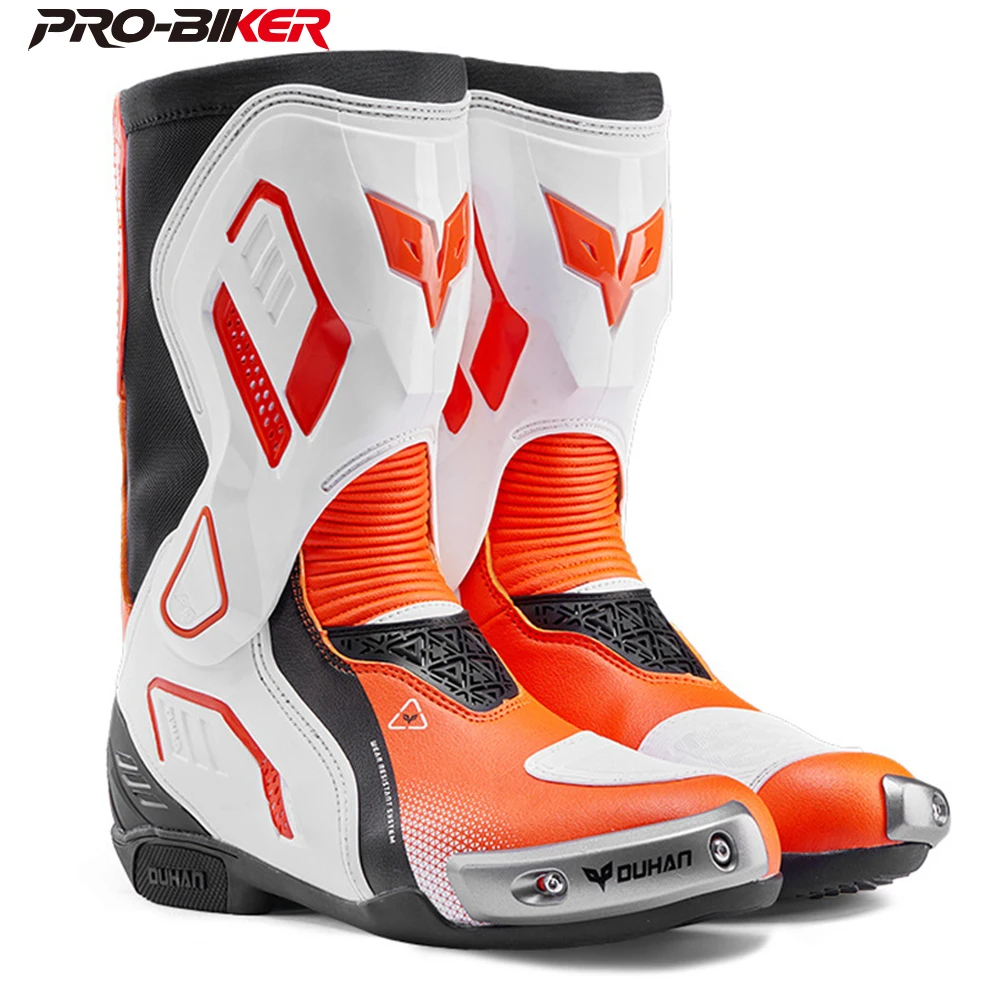 

DUHAN 37-48 Motorcycle Boots Non-Slip Botas Motocross Waterproofbotas Para Moto Anti Impact Four Seasons Riding Racing Shoes