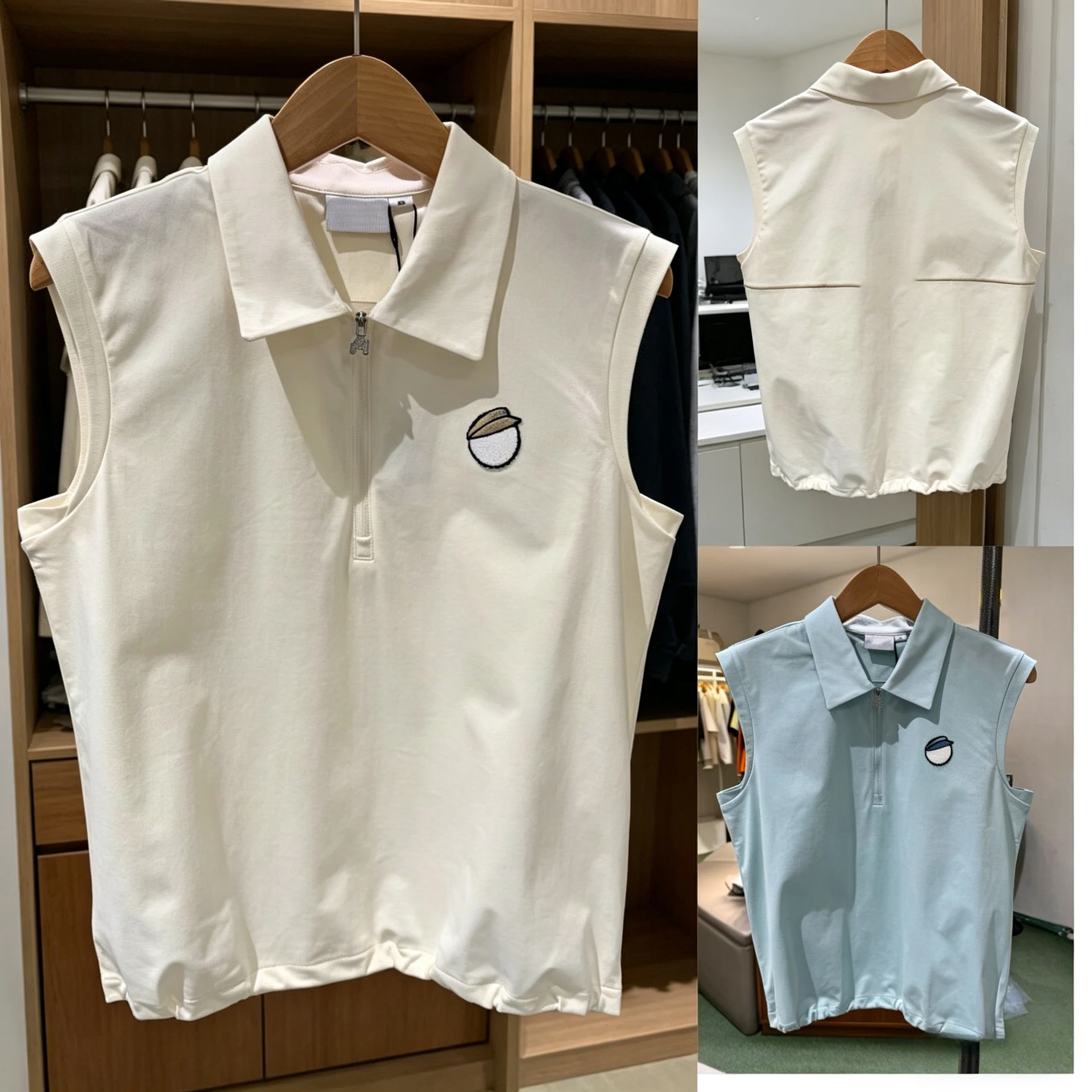 2026 Summer Women Golf Vest Sleeveless Lapel Half Zip Tank Top Casual Sports Comfortable All Match Golf Wear