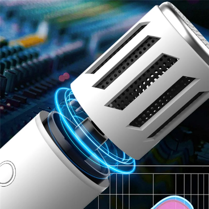 Micrófono en vivo inalámbrico Bluetooth reducción de ruido para cantar escuchar música grabación música portátil negro