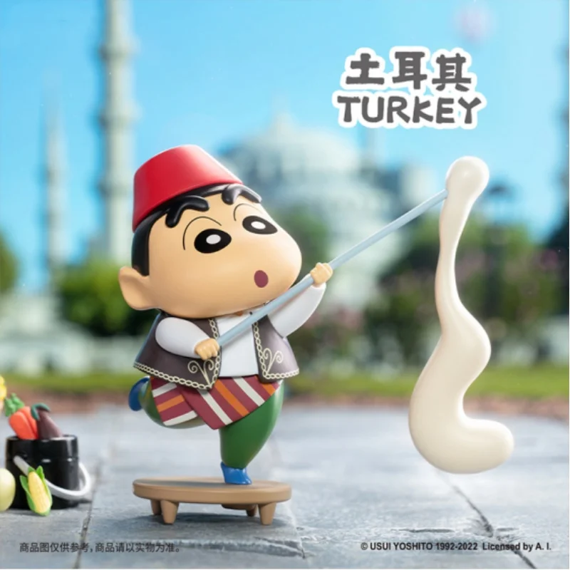 Genuine Crayon Shin-Chan Anime  Around The World 3 Series Blind Box Desktop Decoration Surprise Blind Box Toy Gift For Children