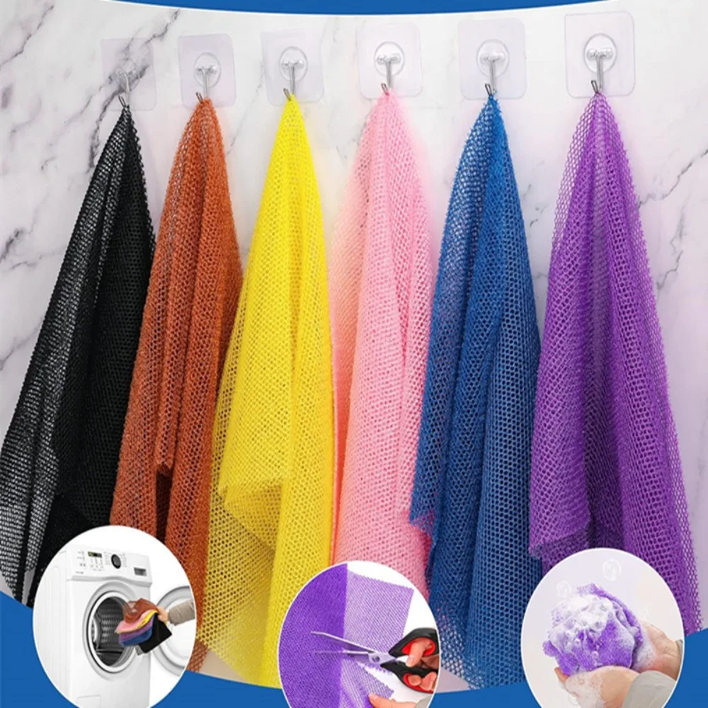 1pcs African Net Bath Sponge Exfoliating Washcloth Double Side Loofah Towel Back Shower Scrubber for Getting Smoothing Skin