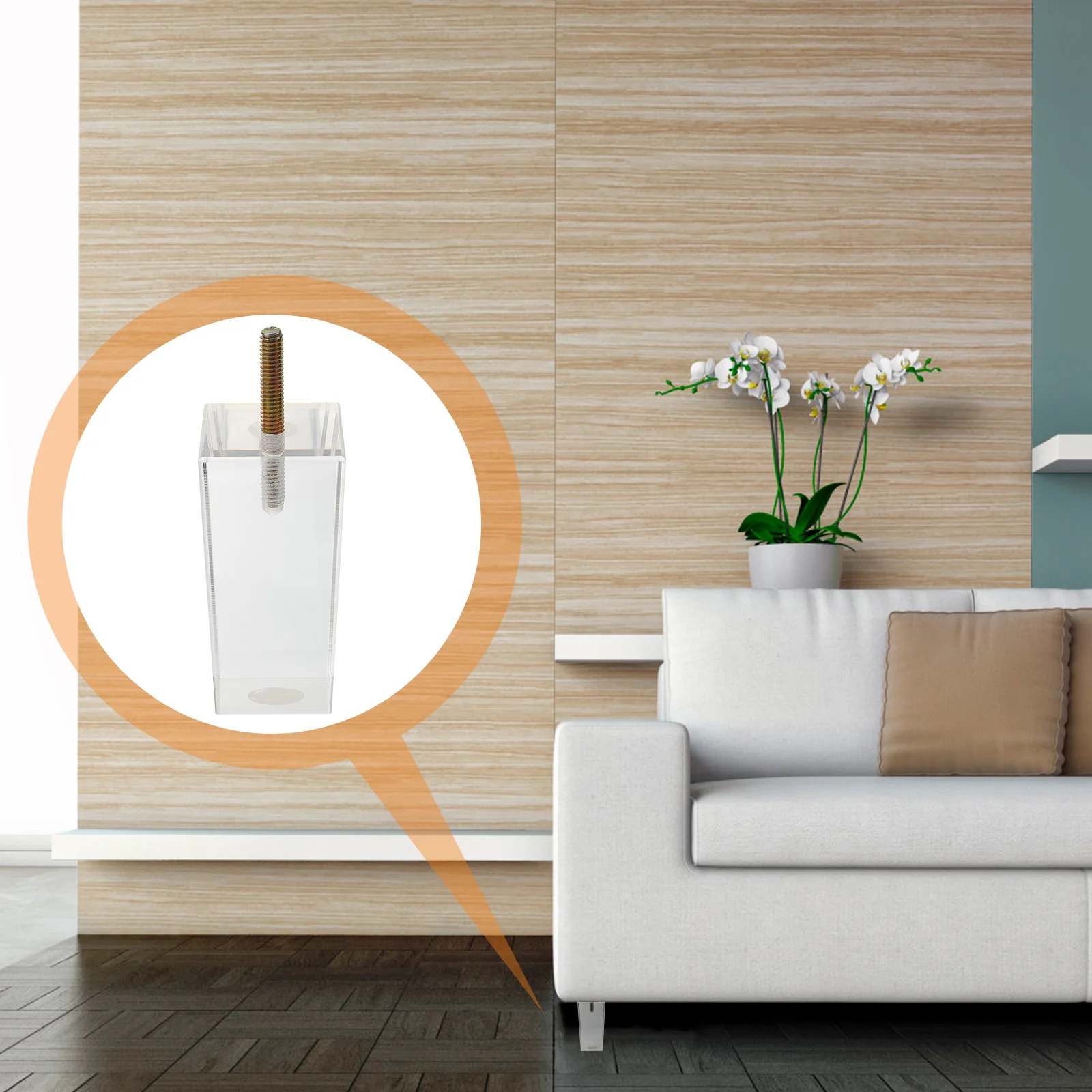 

Acrylic Furniture Legs 50x100mm Clear Replacement Sofa Desk Feet Tapered Table Legs Chair Leg Furniture Parts