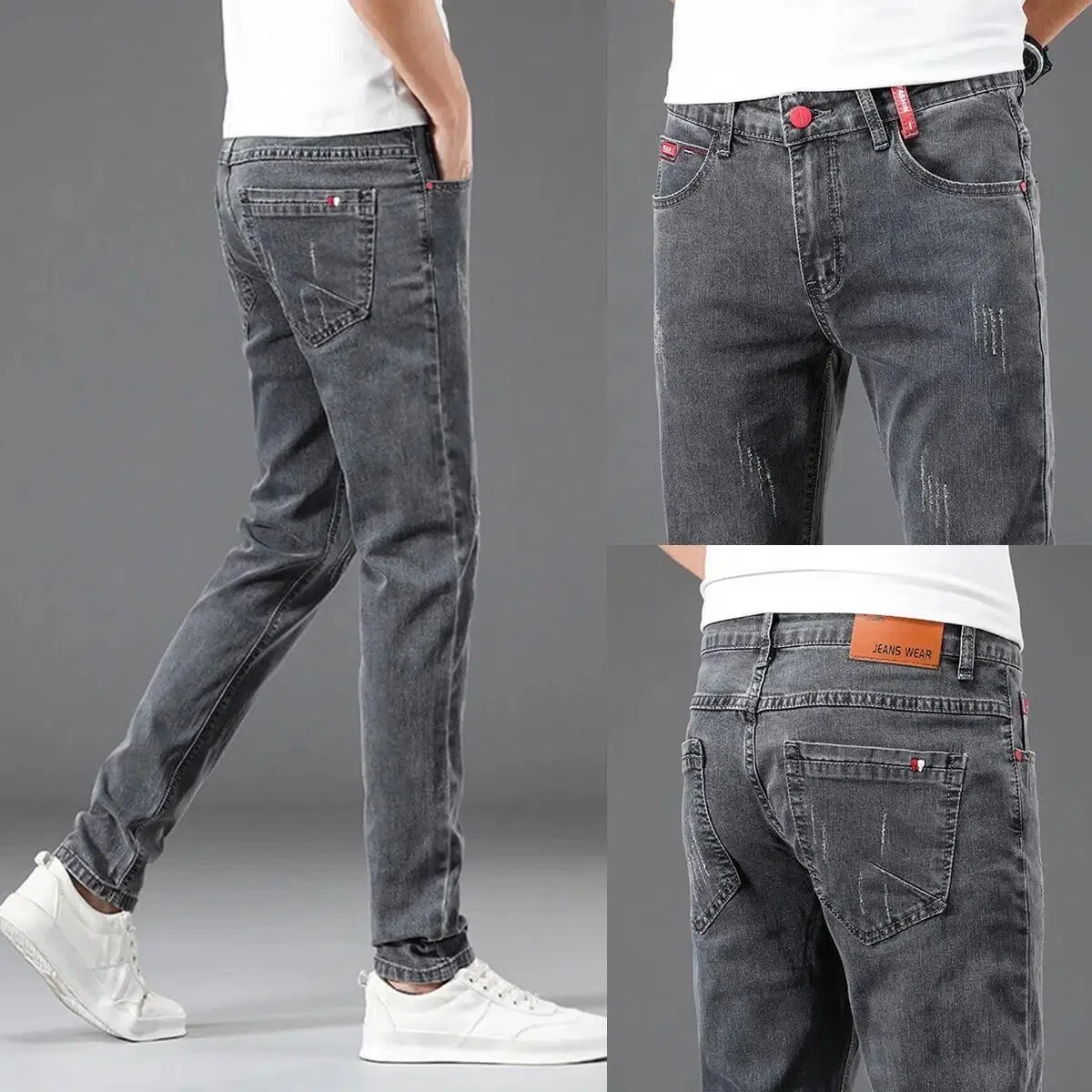 

2023 Spring and Autumn New Classic Fashion Elastic Small Legs Men's Casual Slim Comfortable Breathable High-Quality Jeans 28-38