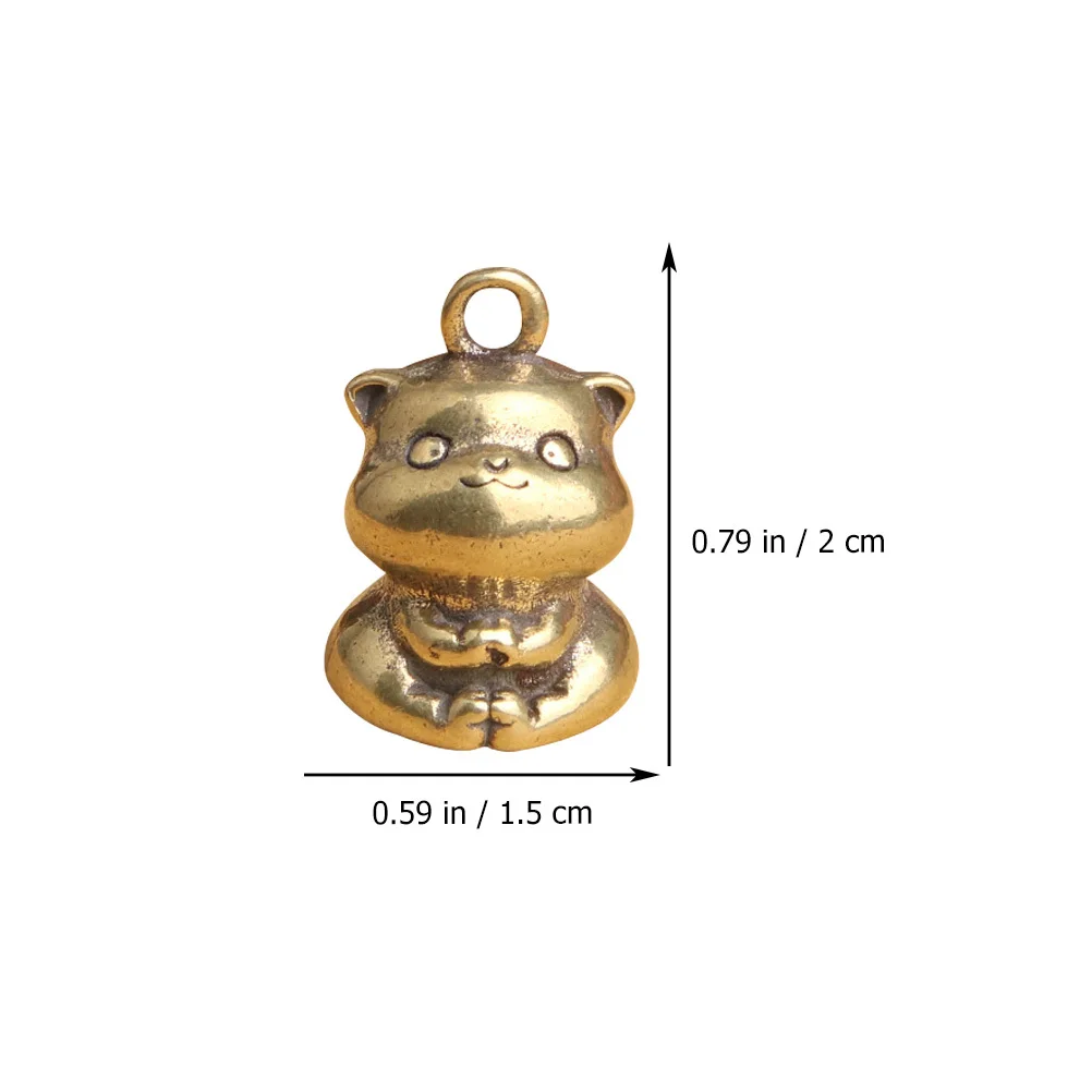

3pcs Keychain Cat Shaped Pendant Hanging DIY Bag Chinese Style Vintage Brass Lightweight Portable Jewelry Accessories