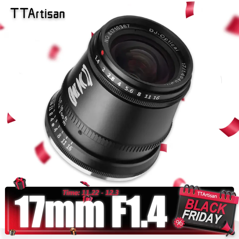 TTArtisan APS-C 17mm F1.4 Travel Photography Humanities Camera Lens for Nikon Z5 Canon M5 Olympus EPM2 Sony A6000