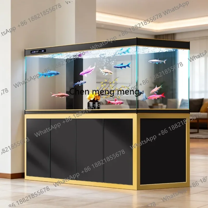 

F150 Living room large aquarium bottom filter ultra-white glass household partition ecological goldfish tank automatic water cha