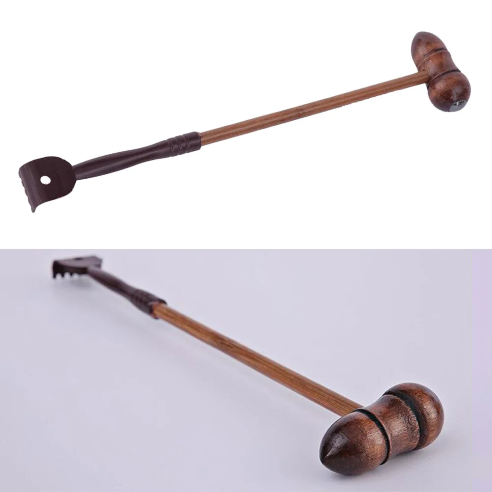 مطرقة تدليك القرع الخشبية مع كرة دوارة لتخفيف آلام الجسم بالكامل، محمولة لخدش الظهر والرقبة والكتف والخصر والساقين #5