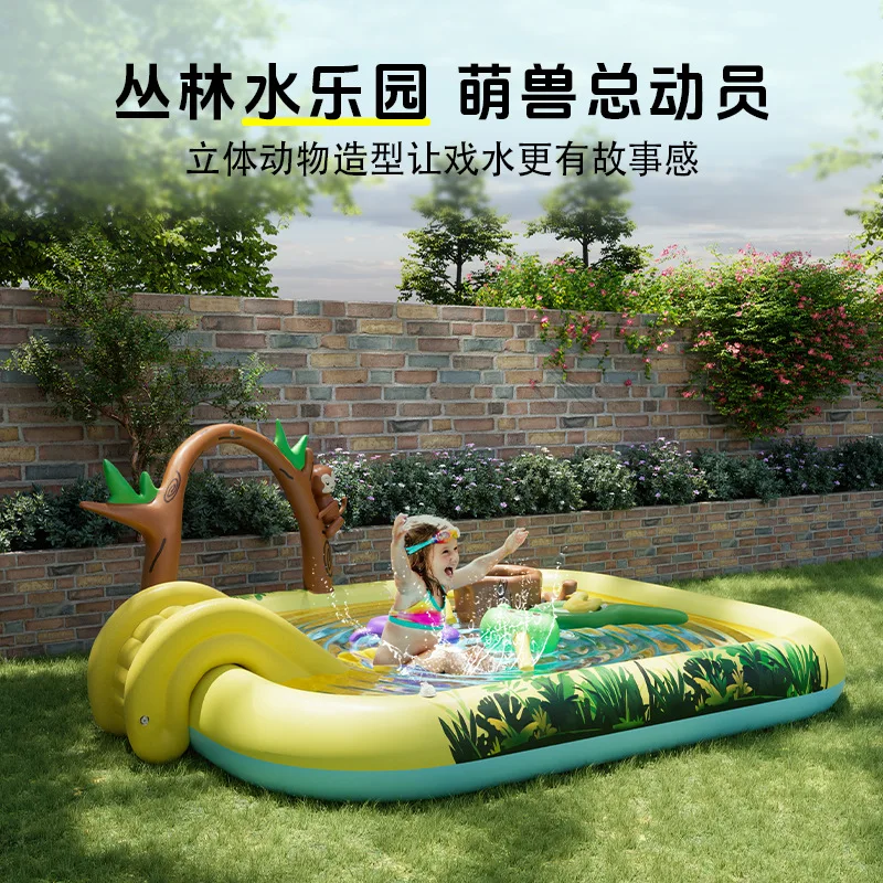 Multi Functional Thickened Swimming Pool, Inflatable Water Spray Amusement Park, Family Outdoor, Parent-child