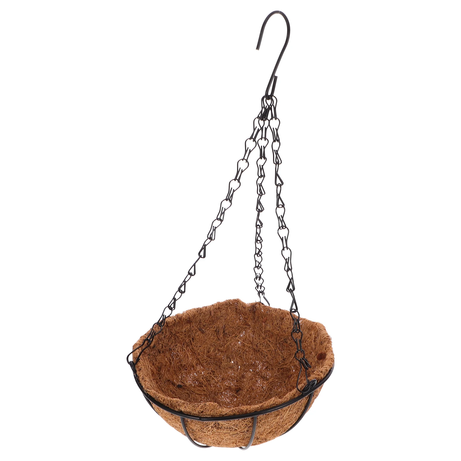 

12 Inch Metal Hanging Flower Pot Coconut Style Durable Handmade Waterproof Planter For Indoor Outdoor Balcony Home Decor 30Cm