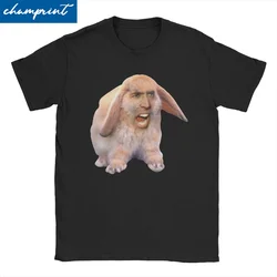 Fun Nicolas Cage Art T-Shirts for Men Women Crew Neck Cotton T Shirt Movie Actor Short Sleeve Tees Birthday Gift Clothes