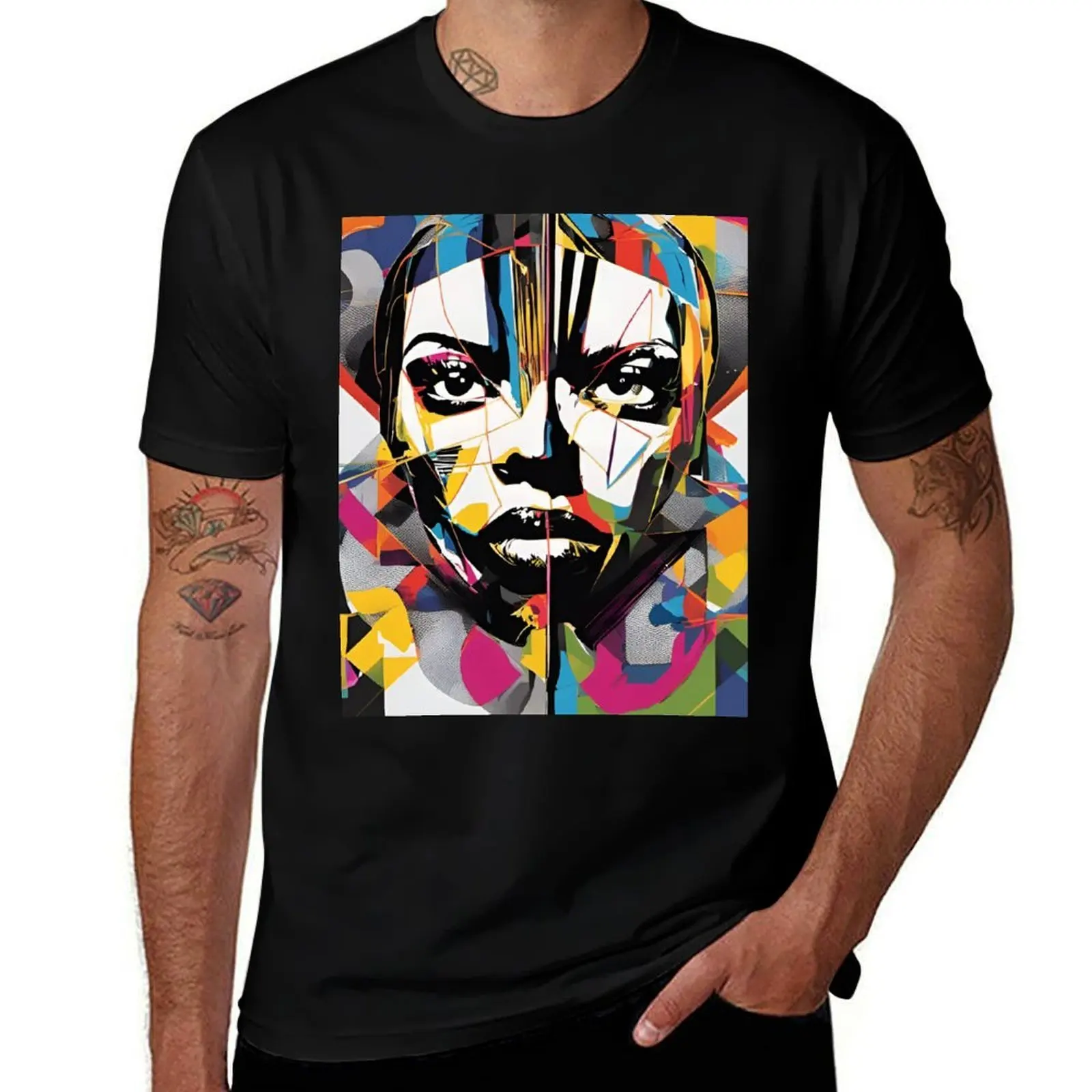 

Geometric woman face abstract artpiece, reality T-Shirt Funny t-shirts oversized t shirt anime stuff t shirt men