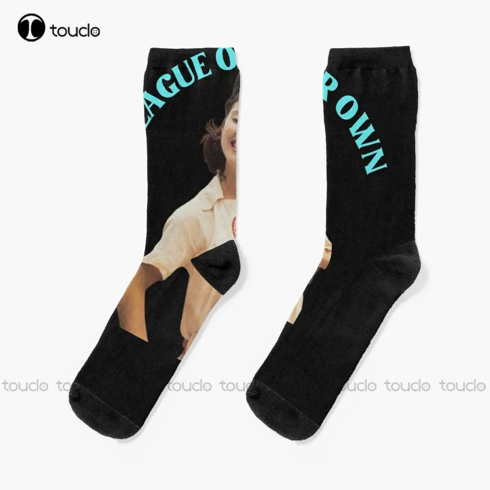 

A League Of Their Own Blue Socks Socks Youth Personalized Custom Unisex Adult Teen Youth Socks 360° Digital Printing New Popular