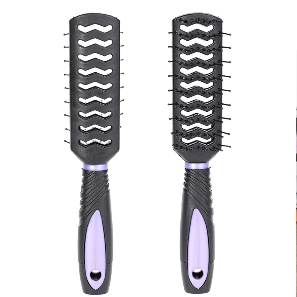 

5pcs Hair Mirror Styling Tools Set Anti-Static Detangling Brush For Curls Styling Tools Lightweight Compact Purple