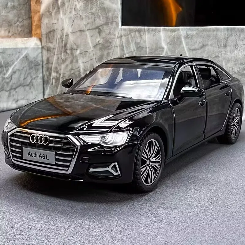 

1:24 2024 AUDI A6 Alloy Car Model Diecast Metal Vehicles Car Model High Simulation Collection Sound and Light Childrens Toy Gift
