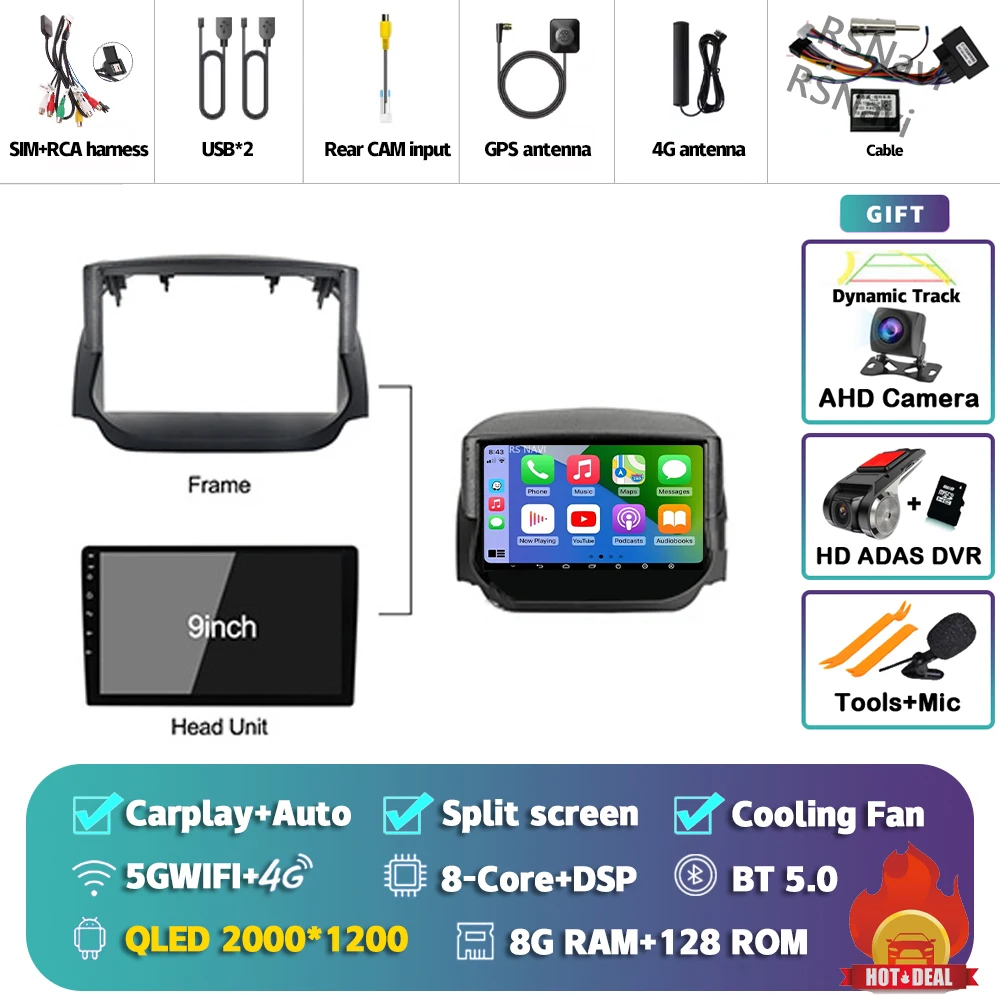 Android 15 Carplay Auto 2 K Scherm Autoradio Multimedia Speler Voor Ford Ecosport 2013-2017 DSP 2din autoradio Stereo Qualcomm