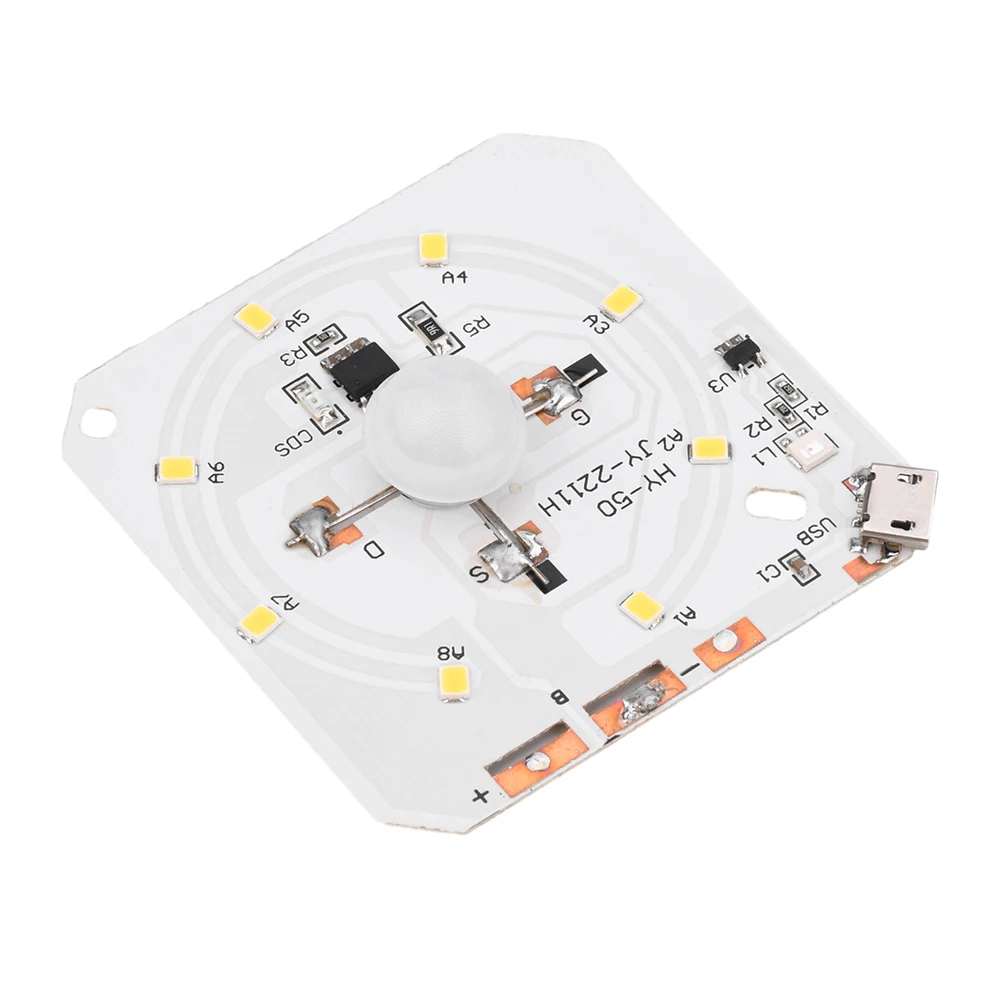 PIR Motion Sensor LED Human Body Infrared Induction Night Light Circuit Board USB Charging Rechargeable Night Lamp Control Modul