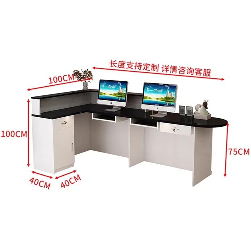Multifunctional Nordic Reception Desk Professional Elegant Reception Counter Office Popular Rezeptionstheke Front Desk Furniture