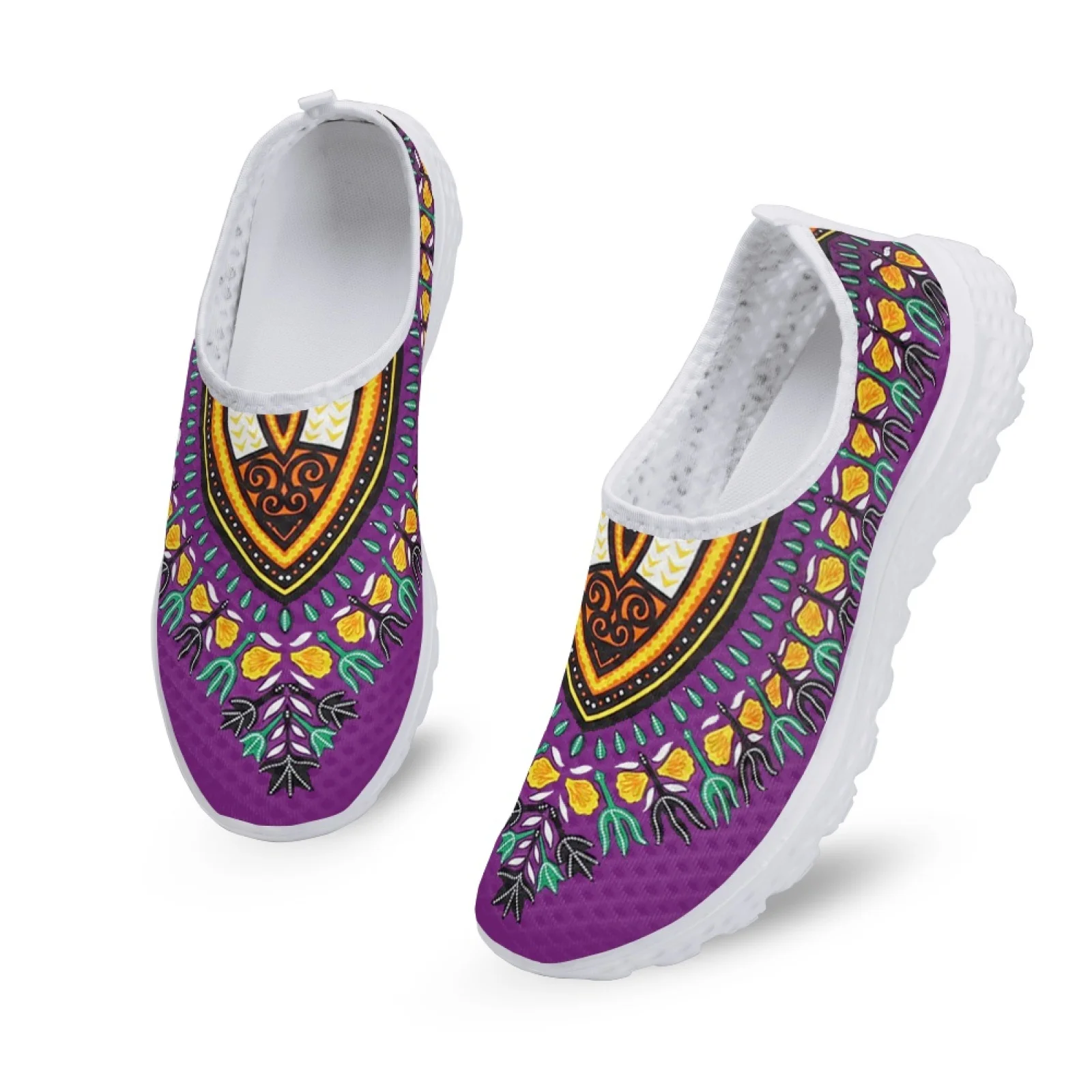 INSTANTARTS African Pattern Women Sneakers Flats Comfortable Slip On Vulcanized Shoes Air Mesh Water Shoes Women Zapatos Mujer