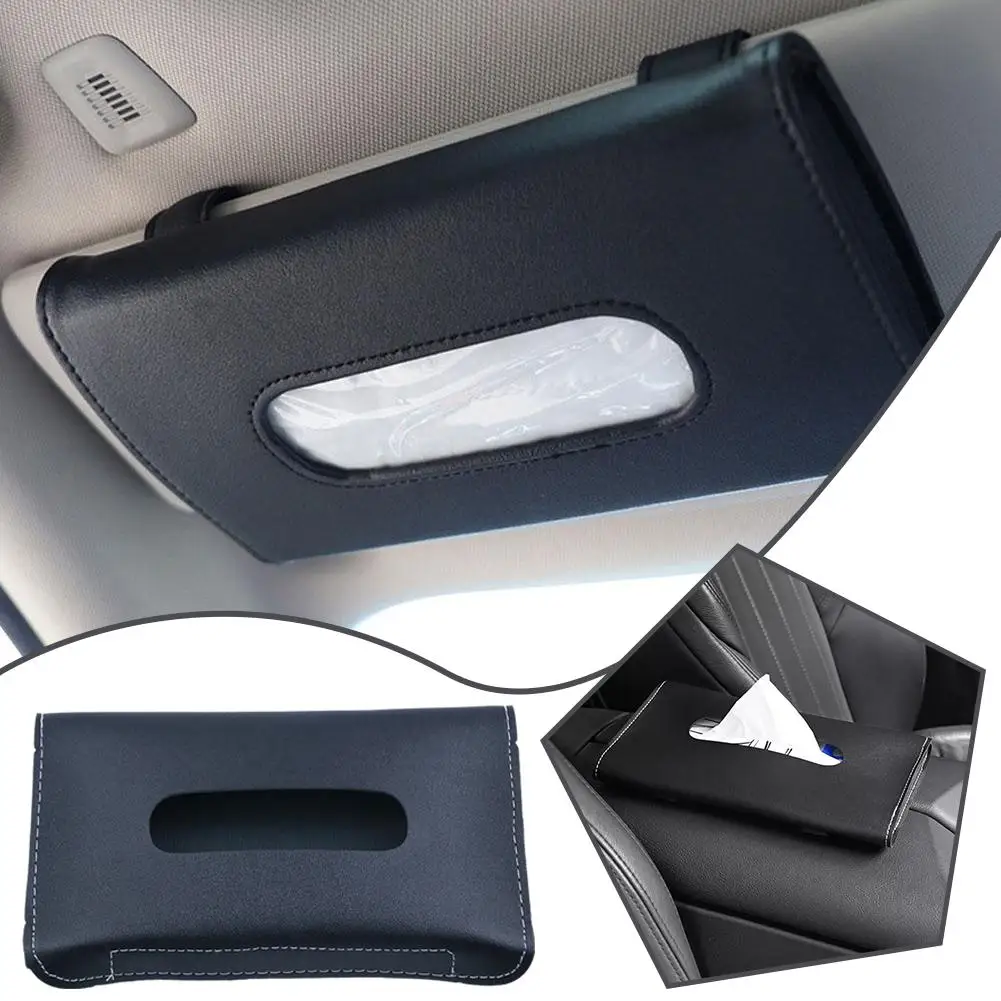 Pu Car Tissue Box Towel Sets Car Sun Visor Tissue Box Holder Auto Interior Storage Decoration for BMW Car Decor Accessories E9P9