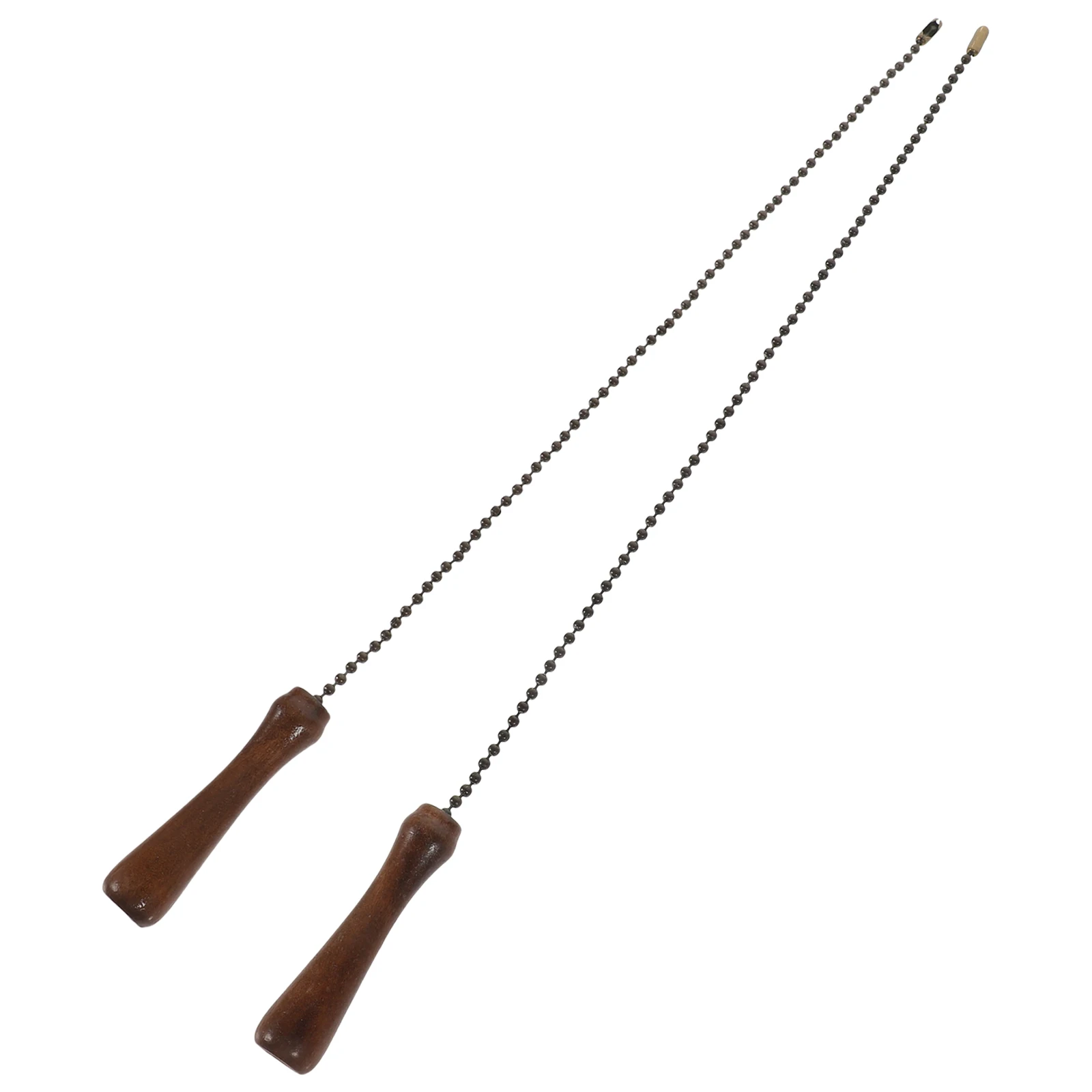 

2 PCS Electric Hanging Chain The Lamp Ornament Wooden Stick Bronze Pendant Chandelier Ceiling Pull Chains