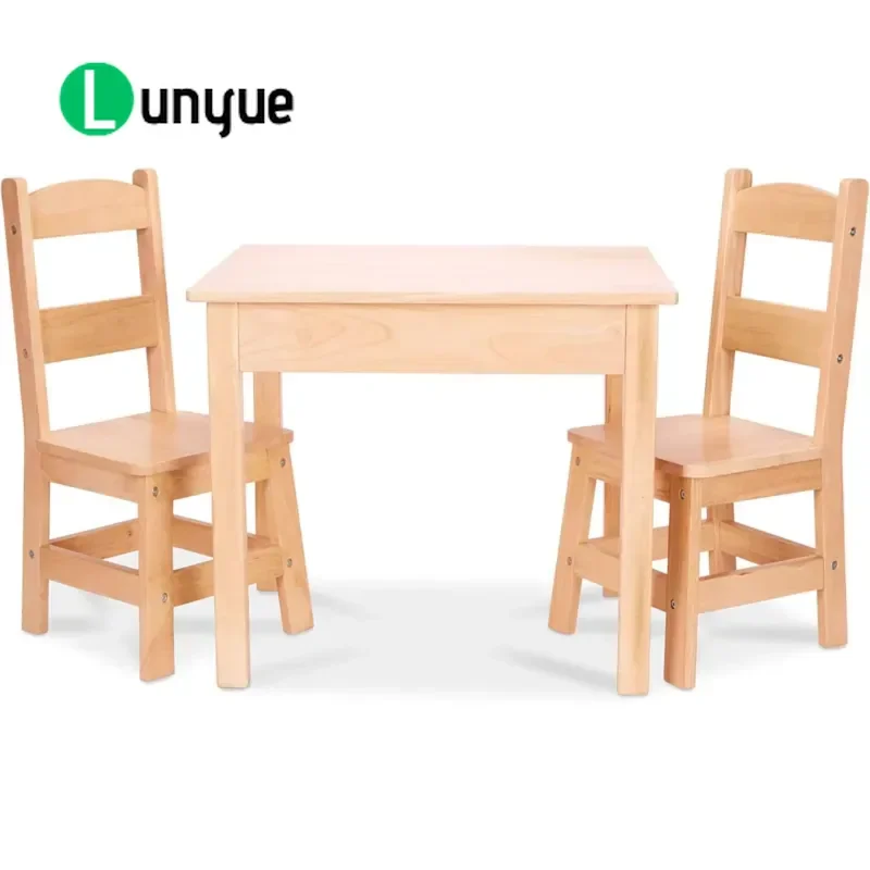 Modern Durable Wooden Kids Table and Chair Set for Creative Play Learning Homeschool Hotel Apartment Furniture