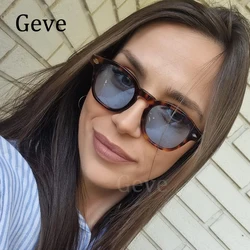 Rivet Round Sunglasses For Men Vintage Retro Small Sunglasses Women Clear Candy Colors Lens Fashion Celebrity Eyewear