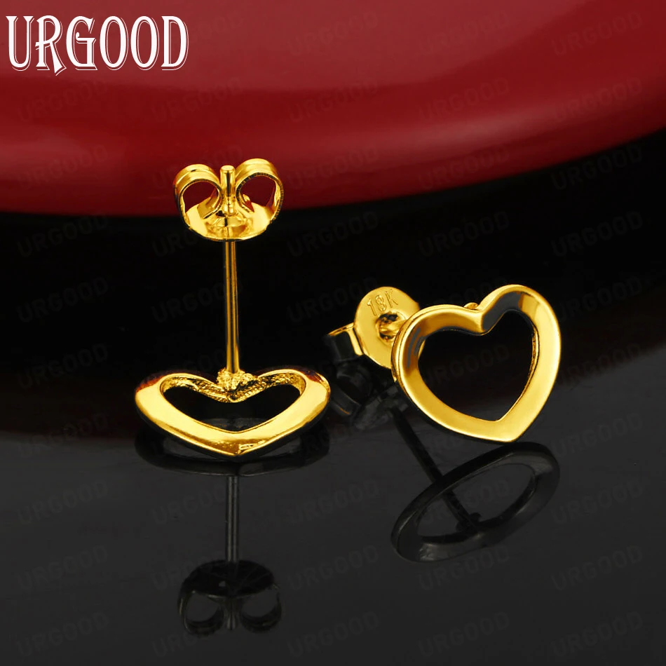 

Стерлингового Серебра 925 пробы, золото 18 карат, романтические серьги в форме сердца для женщин, вечерние, помолвочные, свадебные, модные ювелирные изделия, подарок