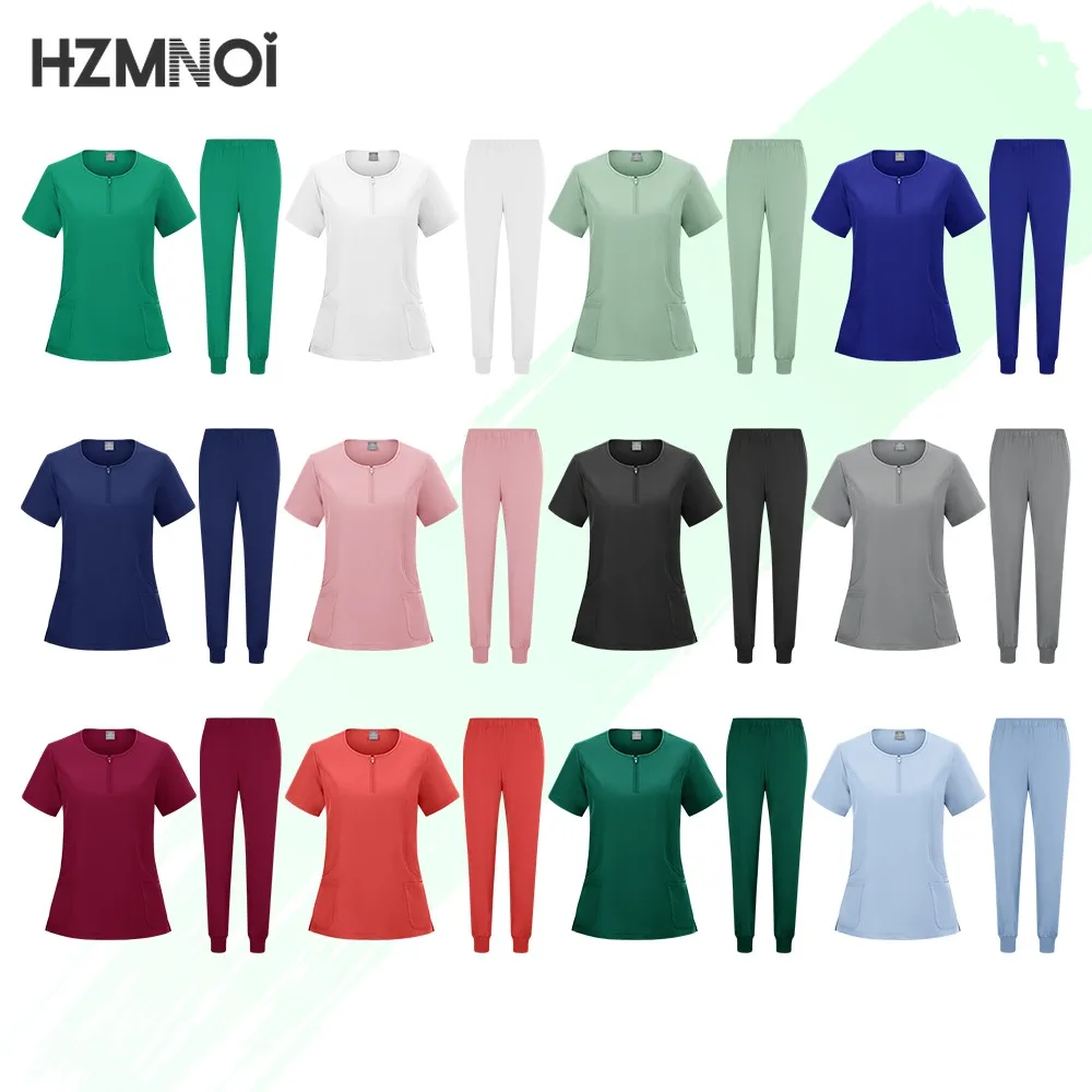 Quick-Dry Stretch Fabric Medical Uniform Women Scrub Nursing Set Doctor Nurse Outfit Pediatric Surgery Uniform Nurse Accessories