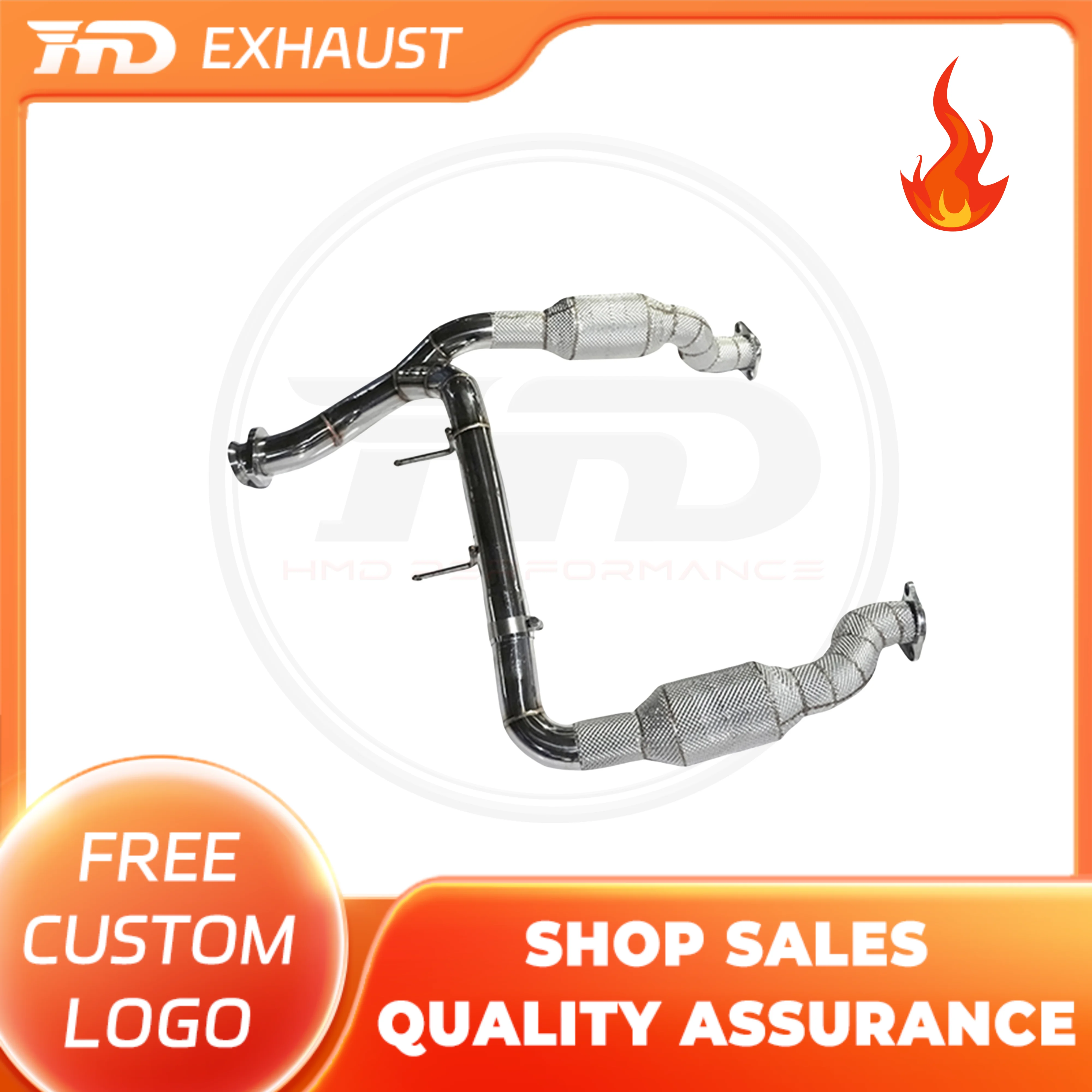 

HMD Hot Sales Stainless Steel Downpipe for FORD RAPTOR F150 3.5T High Performance Racing Pipe Exhaust System With Heat Shield