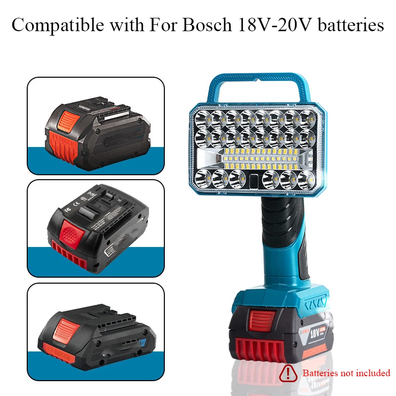 

Portable Cordless LED WorkLight for Makita/DeWalt/Milwaukee/Bosch/Black&Decker/Craftsman/Ryobi 18/20V Lithium Batteries with USB