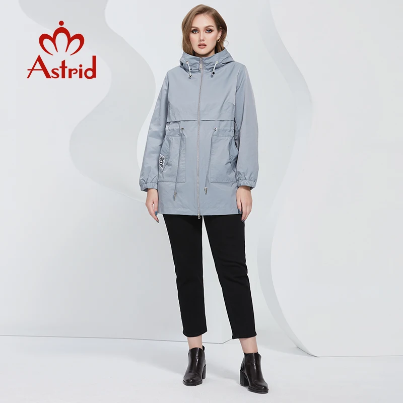 Astrid New Women\'s Trench Coat Women Jacket Oversize Hooded Windbreaker Casual Overcoat Female Outerwear Spring 2022 AS-10157