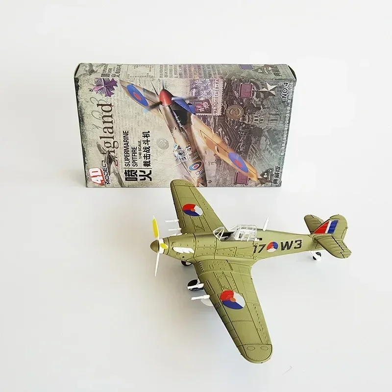 4D Assembly British 1:48 Hurricane Fighter Model Propeller Wheel Mobile Military Model Children's Toy