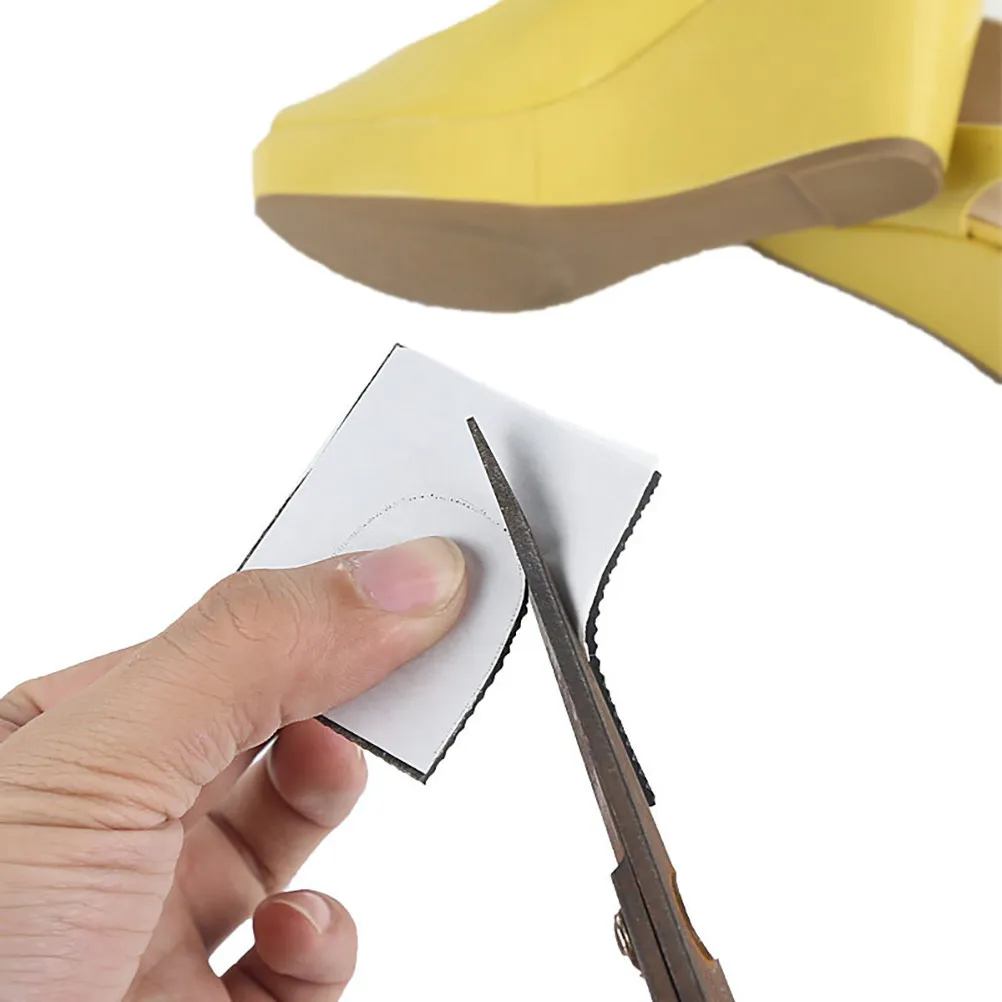 4Pairs Square High Heel Shoe Pads Non Slip Wear Resistant Silent Sole Stickers for Women Black Size S Foot Care Tool