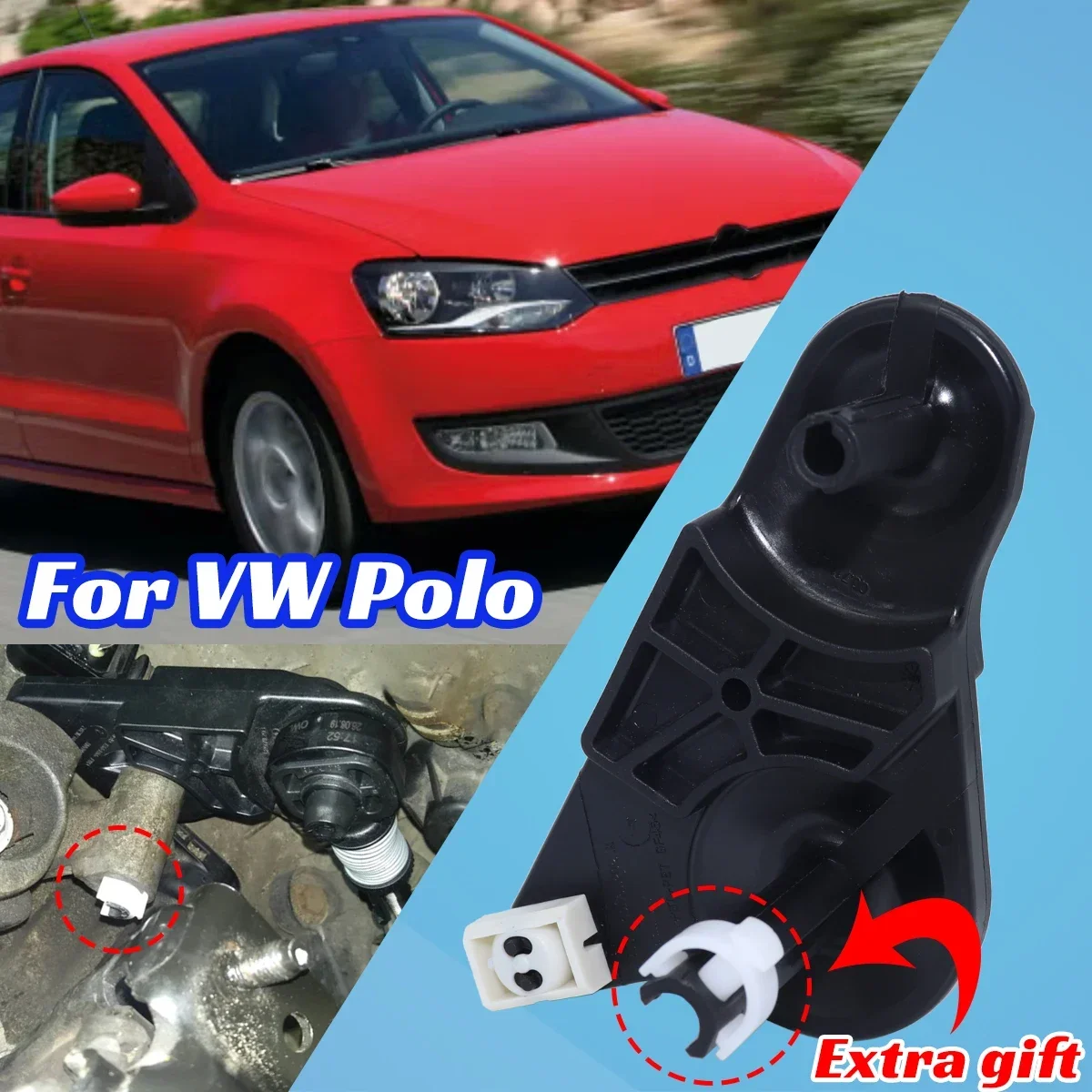 For VW Polo Front Gear Selector Shift End Linkage Relay Link Lever Bracket Retaining Clip Manual Gearshift 2010- Gearbox Support