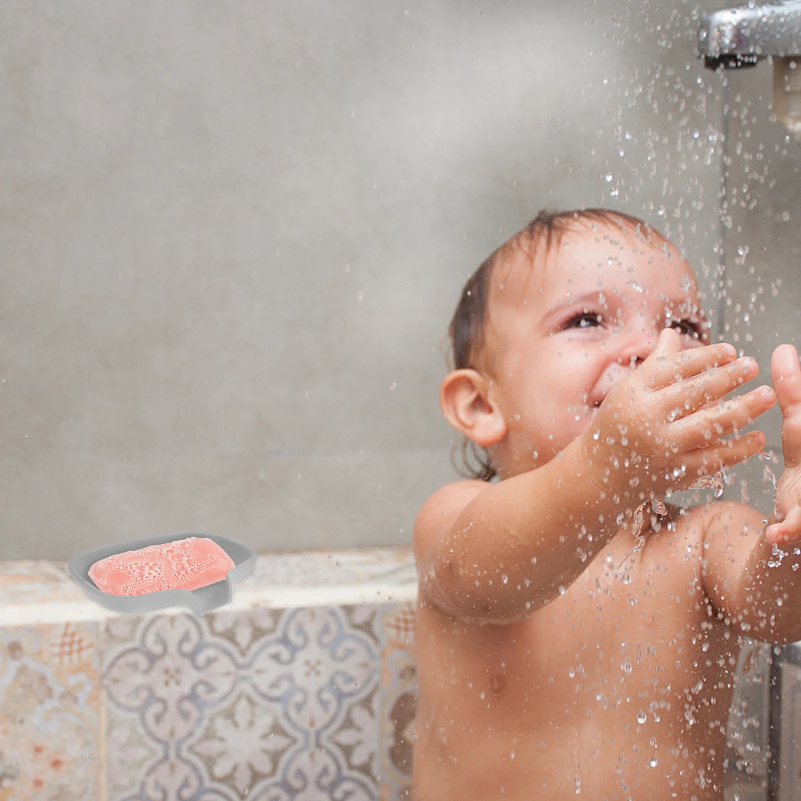 

2Pcs Soap Dish Self-Draining Holder Silicone Container Anti-Slip Dots Bathroom Kitchen Storage Tray Soap Dish Bathroom Supply