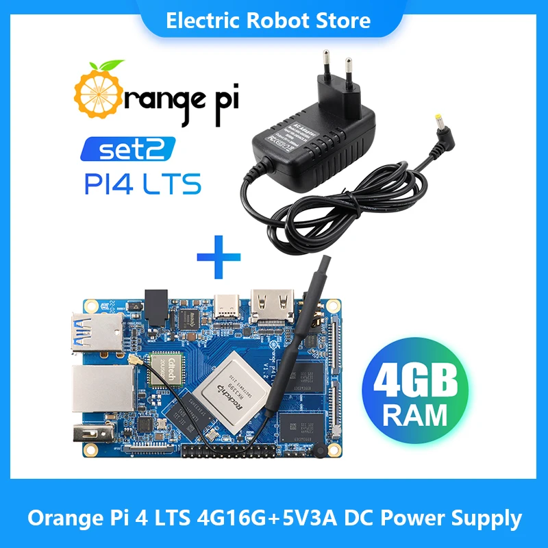 

Orange Pi 4 LTS 4G16G+5V3A DC Power Supply, Rockchip RK3399,Support Wifi+BT5.0,Gigabit Ethernet, Run Android,Ubuntu,Debian OS