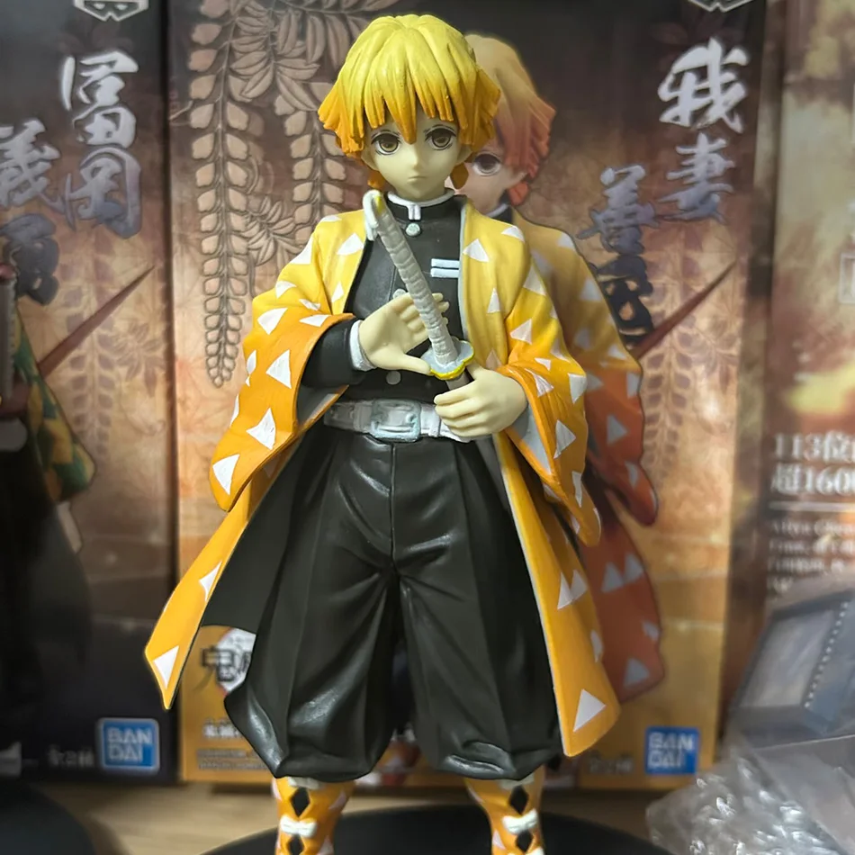 15cm Demon Slayer Tanjiro Kamado and Iwaemon Zenitsu Anime Figures Male Anime Mask Blade PC Case Accessories