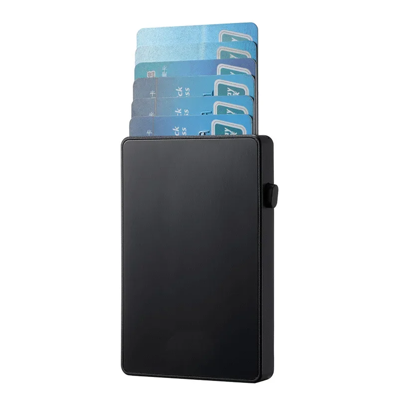 Slim Pop-Up Mini Small Aluminum Card Holder RFID Protection Men Women Wallet  ID Credit Case Minimalist Travel Cardholder Purse