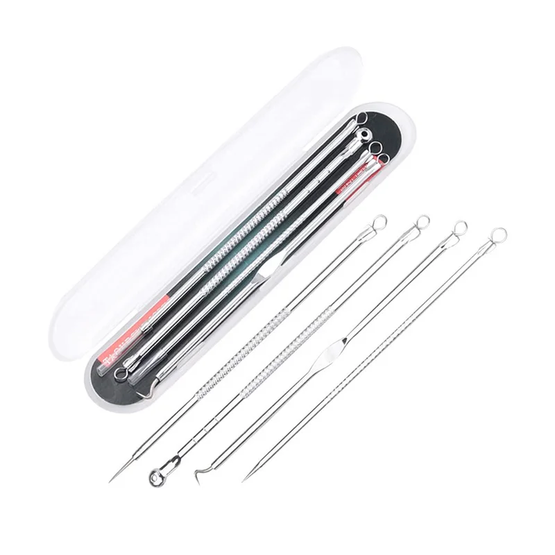 Acne Needle Remove Blackhead Blemish Pimple Comedone 4pcs/Set Double-ended Stainless Steel Facial Cleaning Skin Care