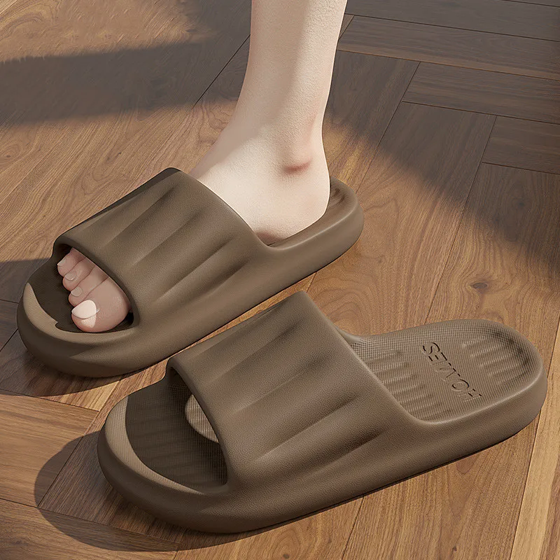 Verão casa chinelos mulheres homens plataforma anti-skid sola grossa macio flip flops sandálias de praia slides de banheiro sapatos ao ar livre indoor