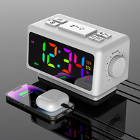 Multifunctional Color Large Screen Clock Radio Alarm Clock Large Display Electronic Snooze for Bedroom Office Adult